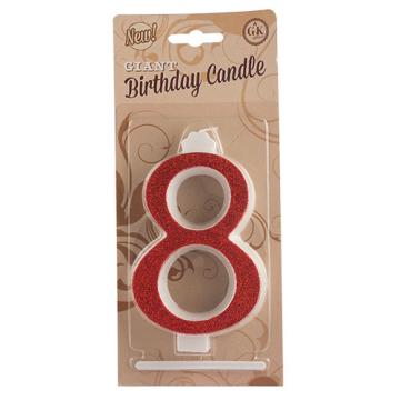 Lumanari cifre uriase nr.8 rosu - Lumea Candle