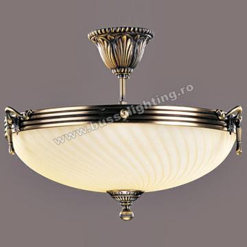Lustra Omega cu diametru 43 cm, desing clasic, finisaj bronz