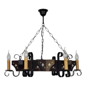 Lustra Queen 6X E14 wenge pictat EX-00333