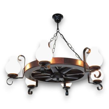Lustra roata D50 6X E14 wenge EX-00093