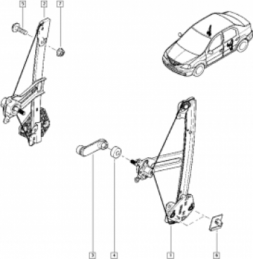 Macara ridicare geam Dacia Logan OE6001550274