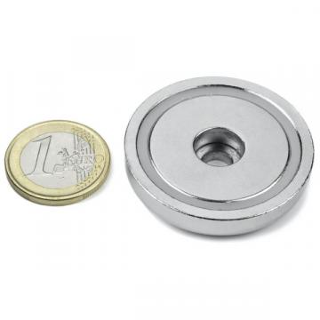 Magnet neodim oala 62 mm, cu gaura cilindrica