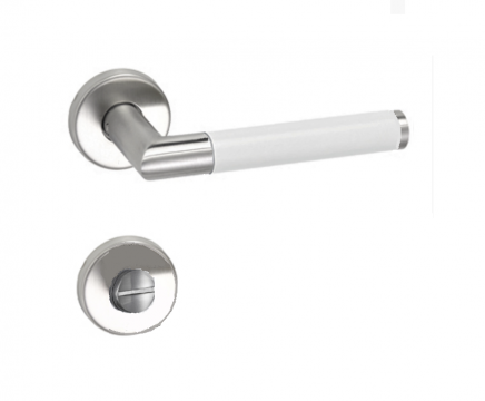 Manere usi Thema inox - silicon alb WC cu fluture de baie