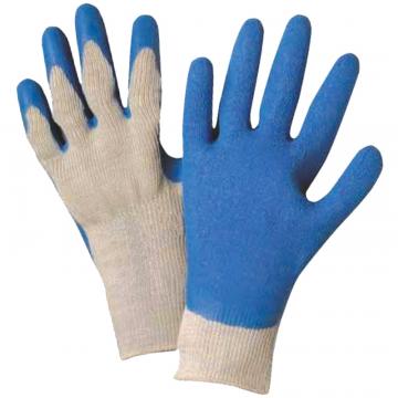 Manusi aderente bumbac - latex palma si degete, albastre