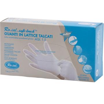 Manusi latex albe cu pudra 100 buc M - Roial