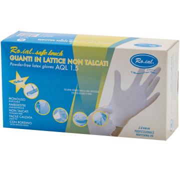 Manusi latex albe fara pudra 100 buc M - Roial