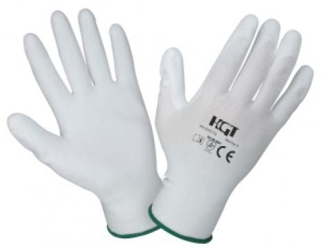 Manusi poliuretan tricotate albe / 10