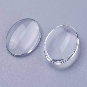 Margele Cabochon sticla transparenta oval 20*15mm