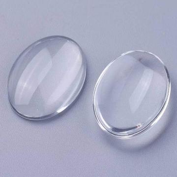 Margele Cabochon sticla transparenta oval 30*20mm