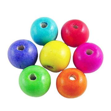 Margele lemn multicolore 15*16 mm 10 buc