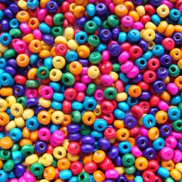 Margele lemn multicolore 3*4mm 20g~750buc
