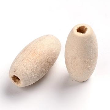 Margele lemn natur ovale 20*10mm 10buc