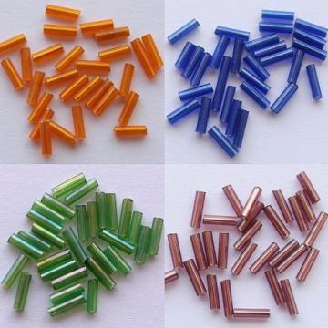 Margele nisip tubulare 6mm irizate (50g)