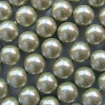 Margele perle imitatie sidef 10 mm kaki - 1 buc