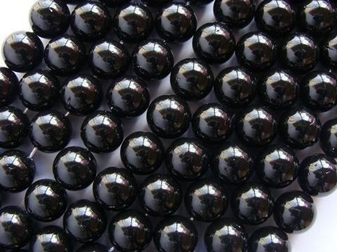 Margele perle imitatie sidef 10 mm negre - 1 buc