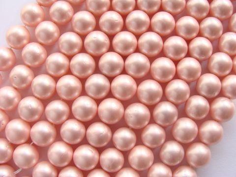 Margele perle imitatie sidef 10 mm roz - 1 buc