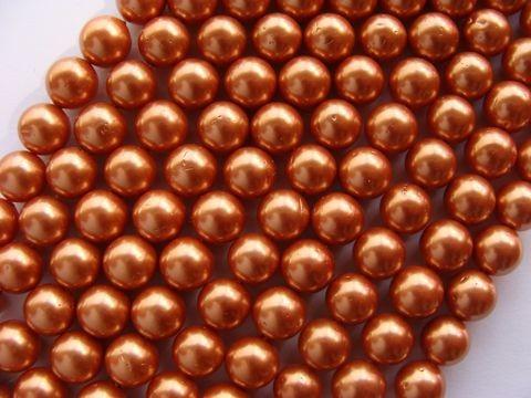 Margele perle imitatie sidef 10mm aramiu - 1 buc.