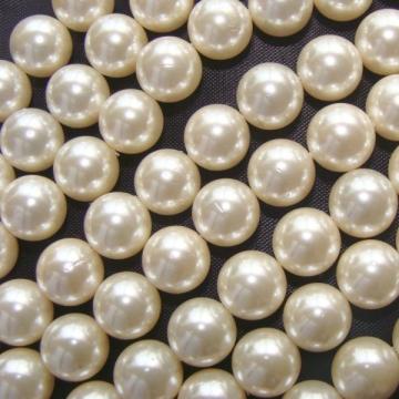 Margele perle imitatie sidef 12mm alb - bej - 1 buc