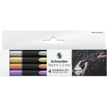 Marker Liner metalic Paint-It 020 1-2 mm Set 4 buc