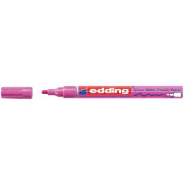 Marker permanent Edding 751 cu vopsea, varf 1-2 mm, roz