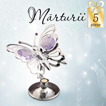 Marturie Fluturas cu cristale Swarovski violet