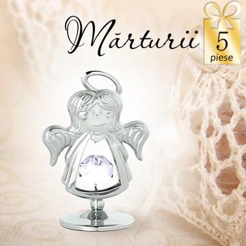 Marturii Ingeras cu cristale Swarovski 5 buc.