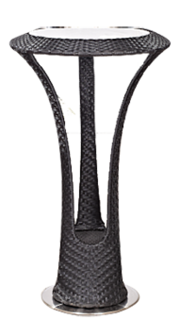 Masa bar rotunda din poliratan Raki Como Black, D45xh105cm