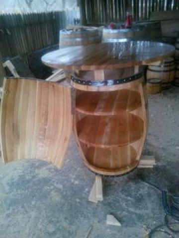 Masa butoi din lemn de stejar