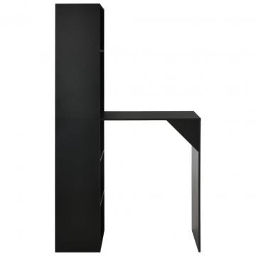 Masa de bar cu dulap, negru, 115 x 59 x 200 cm