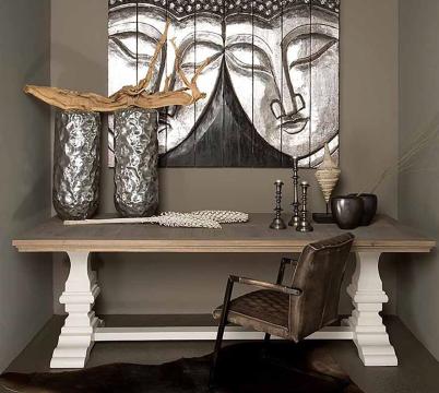 Masa dining lemn masiv, blat stejar, 300 x 100 x 78 cm