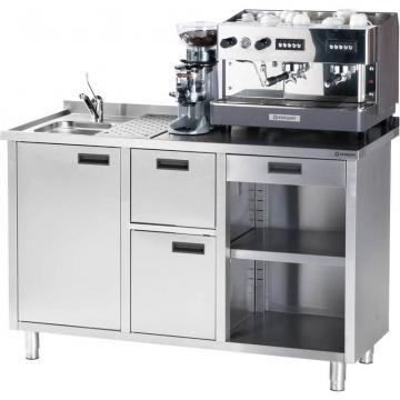 Masa inox cu chiuveta pentru espressor 1500x700x1000mm.