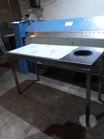 Masa inox de lucru cu gaura debarasare