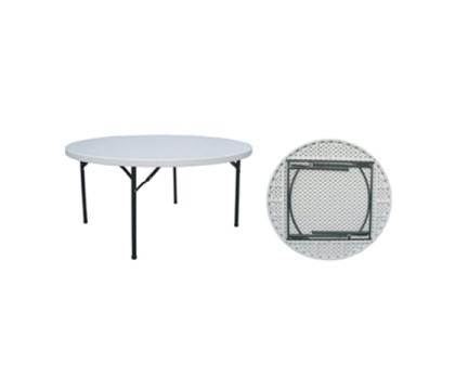 Masa pliabila rotunda George, PVC 152 cm, cadru otel gri
