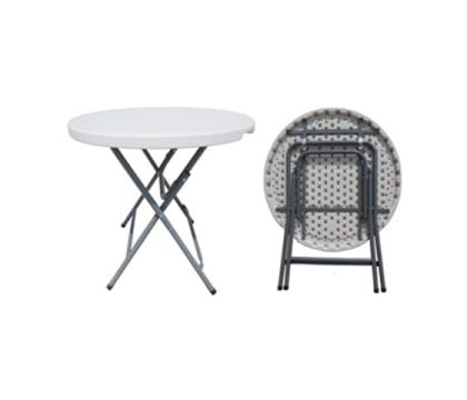 Masa pliabila rotunda Ruxandra, PVC 80 cm, cadru otel gri