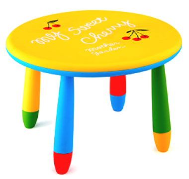 Masa rotunda pentru copii Raki Slante 70xh47cm galbena