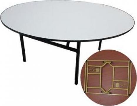 Masa rotunda pliabila cu blat MDF 120 cm