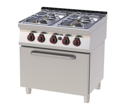 Masina de gatit 4 focuri si cuptor gaz static 800x700x900 mm