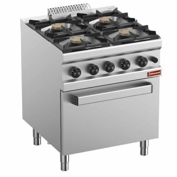 Masina de gatit pe gaz 4 arzatoare, cu cuptorul GN 2/1