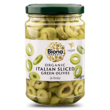 Masline verzi italine feliate in saramura bio 280g Biona