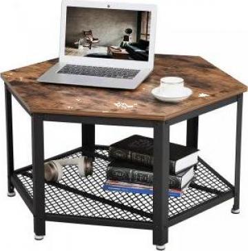 Masuta cafea living hexagonala Industrial Design 75 x 75 x 4