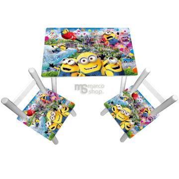 Masuta copii cu 2 scaunele Minions