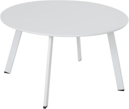 Masuta rotunda, metalica, pe 4 picioare, alba70x70x40 cm
