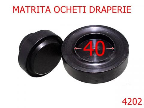 Matrita ocheti pentru draperie 40 mm otel negru 4202