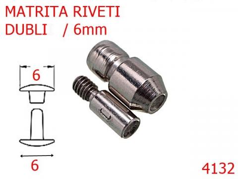 Matrita riveti dublii 6 mm nichel 4132