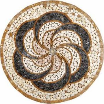 Medalion Green-Beige Marble Circle Polished