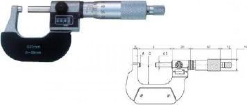 Micrometru cu afisaj contor a zecimalelor, 0 - 25 mm