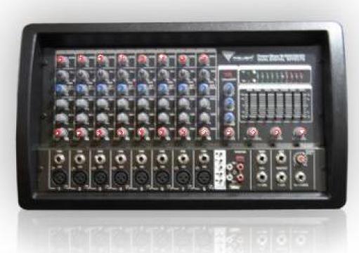 Mixer audio cu amplificare si player USB 2x150 w 12 canale