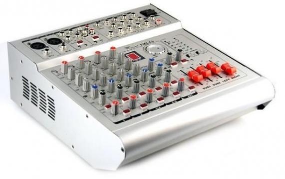 Mixer audio cu putere Azusa PMX6S, 2x210W, 6 canale