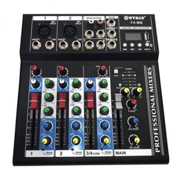 Mixer audio digital profesional fara amplificare cu 4 canale