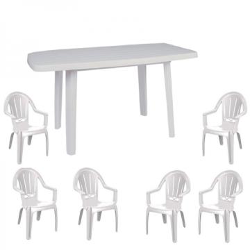 Mobila gradina Raki, masa Mutum 140x80xh72cm cu 6 scaune
